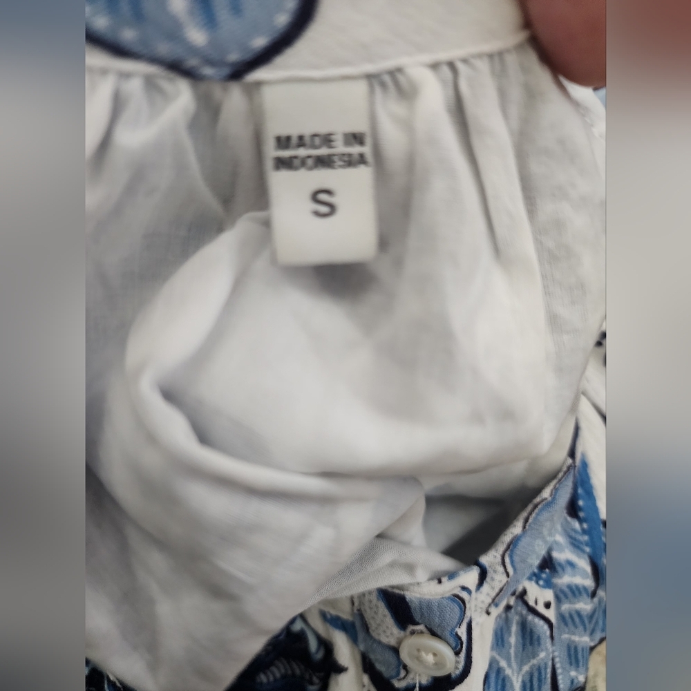 TORI RICHARD DRESS BUTTON DOWN BRAIDED BELT SHORT SLEEVES FLORAL NWOT SIZE SMALL - Picture 7 of 15